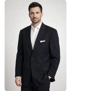 Ermenegildo Zegna Black Wool Multiseason Blazer Suit Jacket US 48R EU 58R Italy